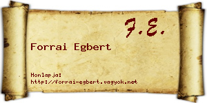 Forrai Egbert névjegykártya